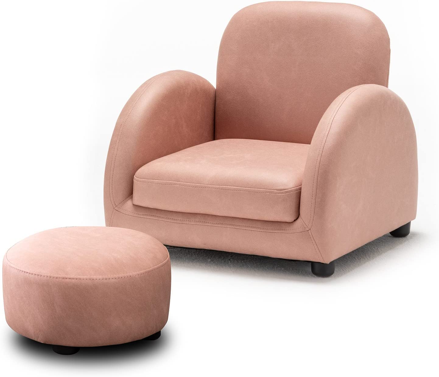 Childrens leather discount chair and footstool