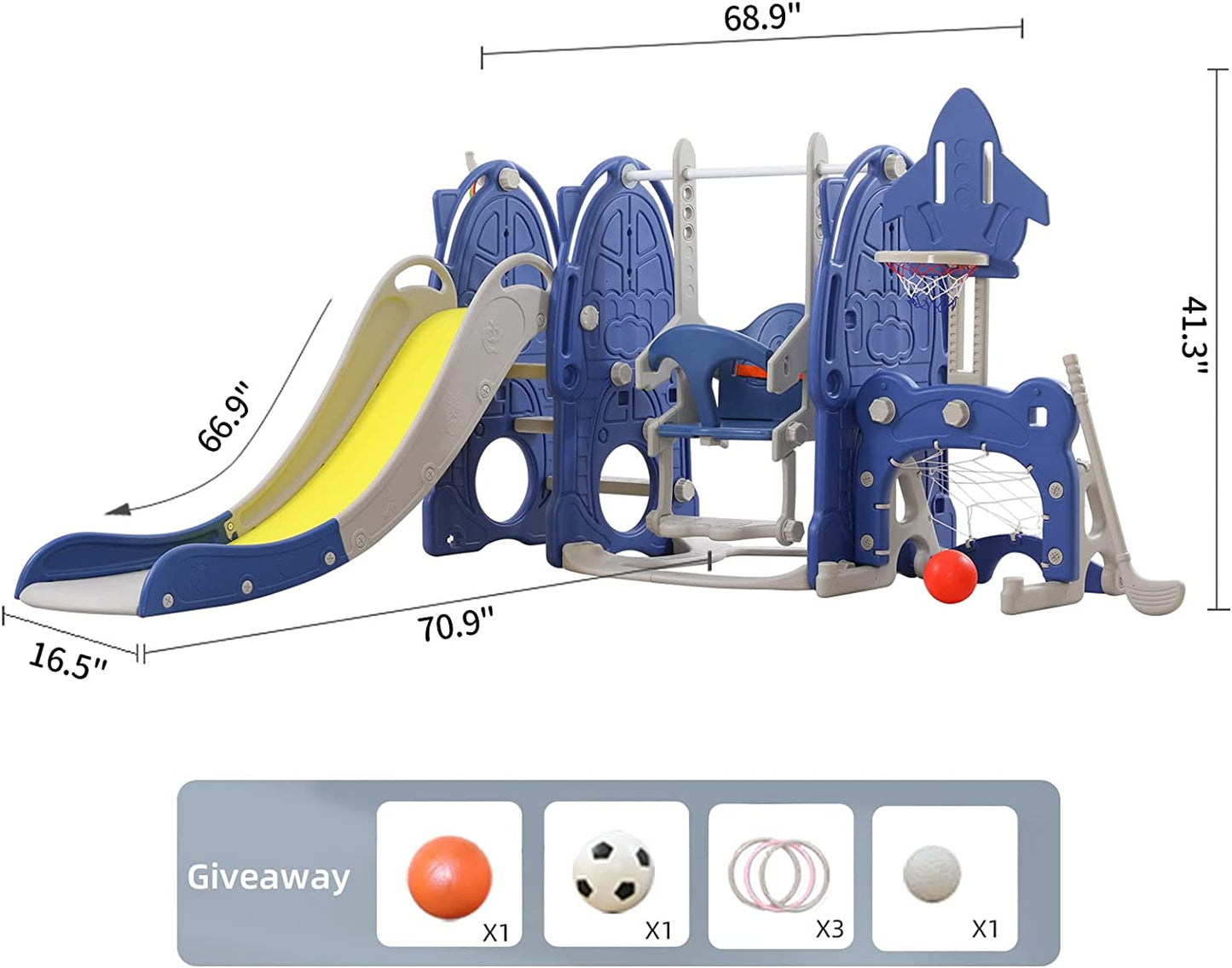 UNICOO - Toddler Slide and Swing Set, Kids Indoor and Outdoor Playground Combination for Boys & Girls (Kids Playground Set)