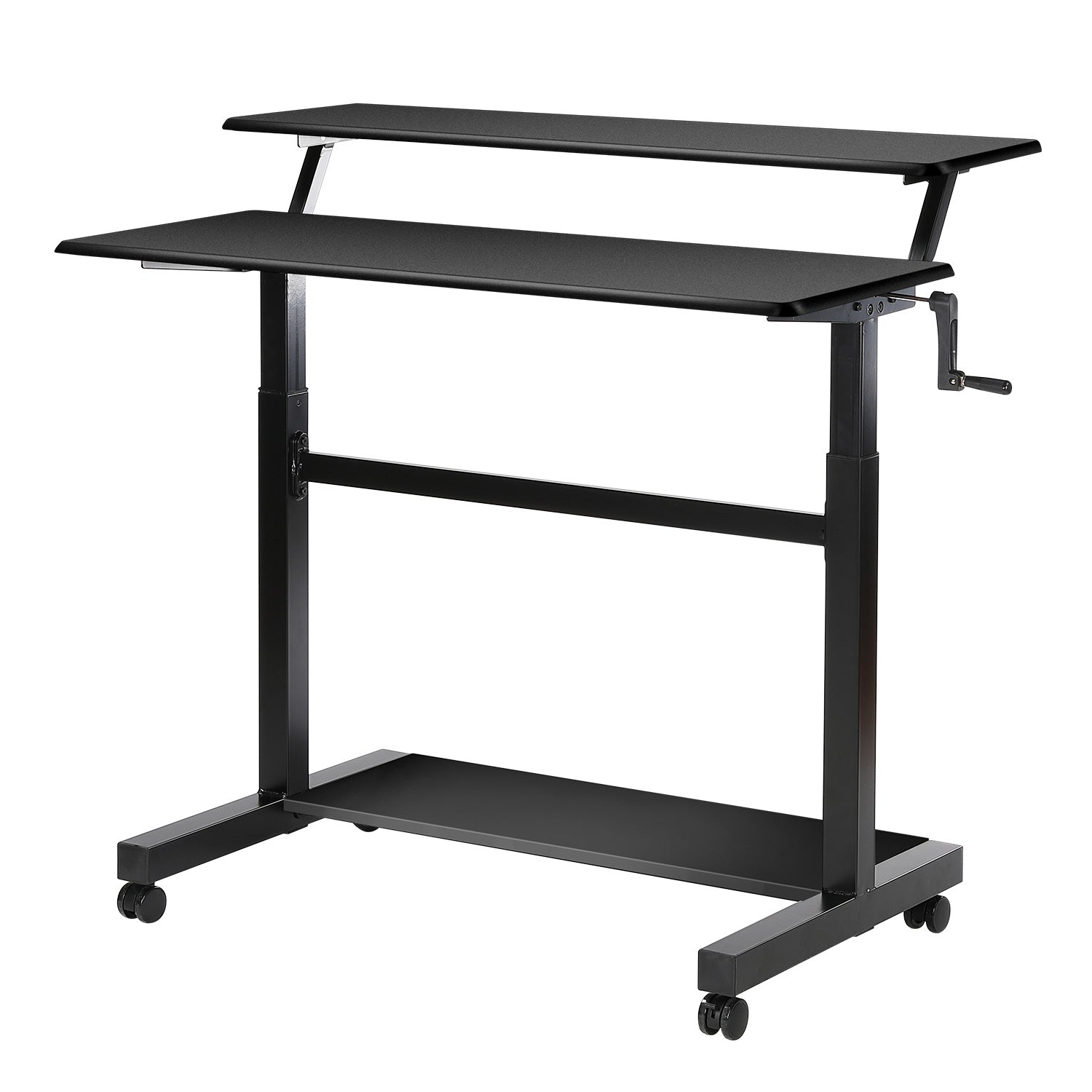 UNICOO – Crank Adjustable Height Standing Desk, 2 Tier Adjustable