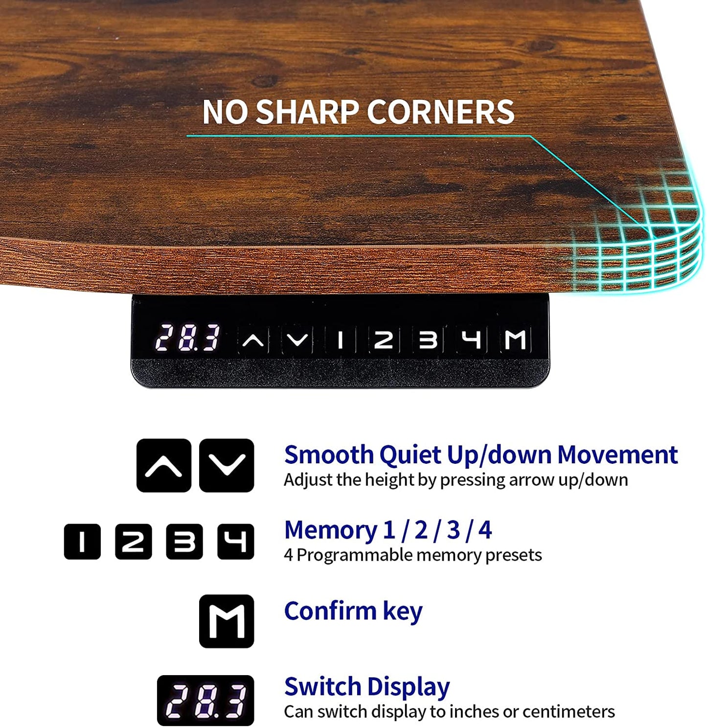 UNICOO - Escritorio de pie eléctrico de doble motor y altura ajustable de 140 x 75 cm, ideal para oficina en casa o videojuegos, con carga USB y ganchos (XOT-D59)