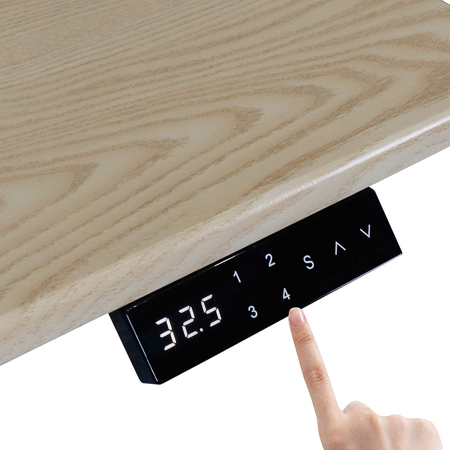 UNICOO - Escritorio eléctrico de pie con altura ajustable, estación de trabajo eléctrica para oficina en casa, escritorio de pie con 4 memorias preconfiguradas y controlador de pantalla LED KT1001