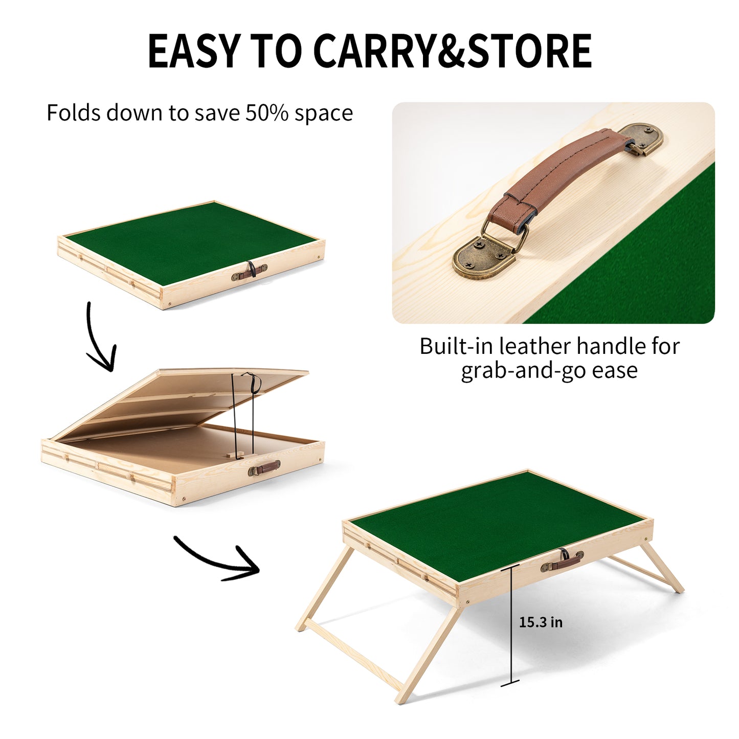UNICOO® Folding Jigsaw Puzzle Table with 4 Storage Drawers – Holds Up to 1500 Pieces | Portable Jigsaw Puzzle Board with Felt Surface & Folding Legs for Adults, Seniors & Family