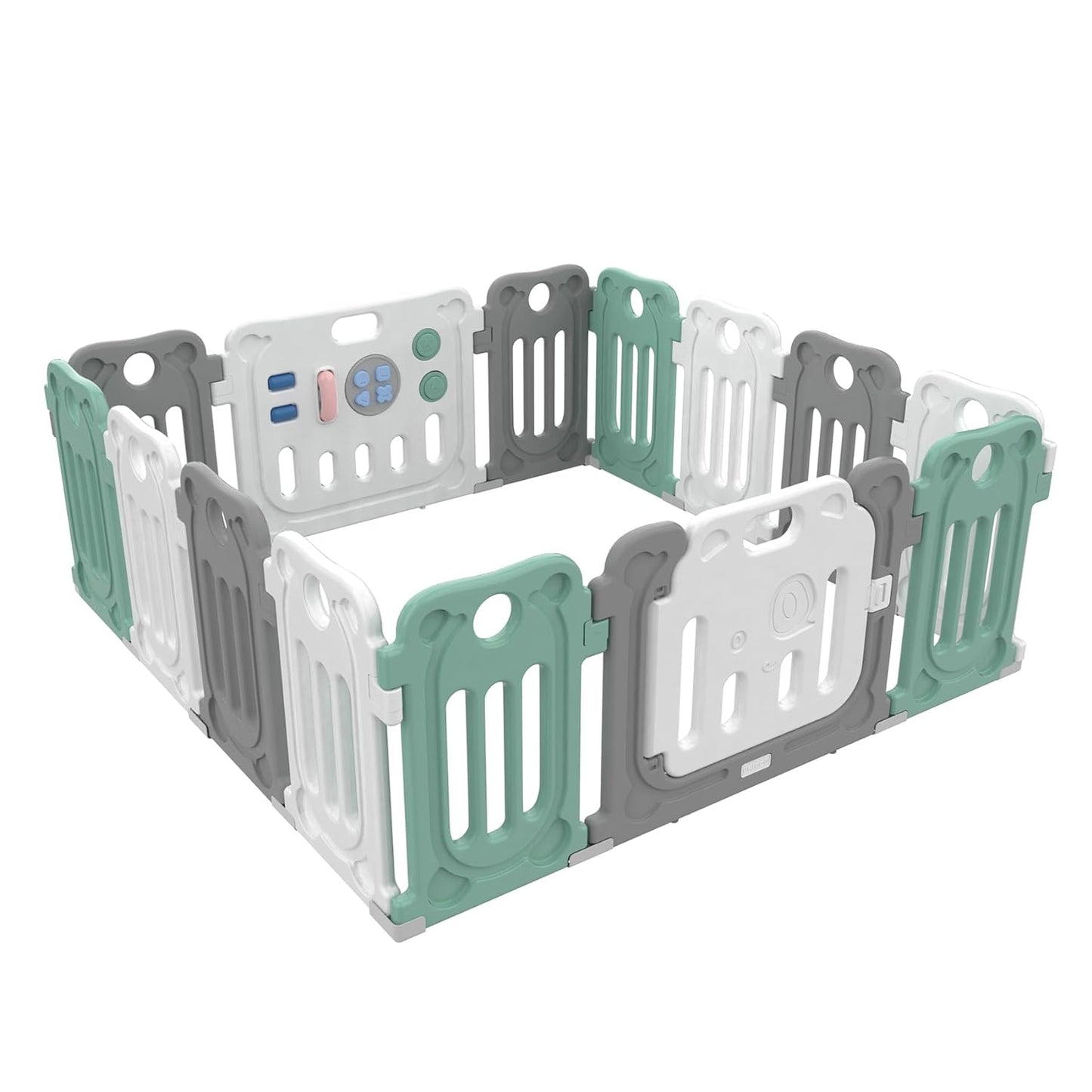 Baby Playpen, UNICOO Adaptable Playpen for Babies & Toddlers, 60x60 inches Safe and Secure Play Area, Shape Adjustable Baby Play Fence, Indoor/Outdoor Safe Play Yard (Q02)