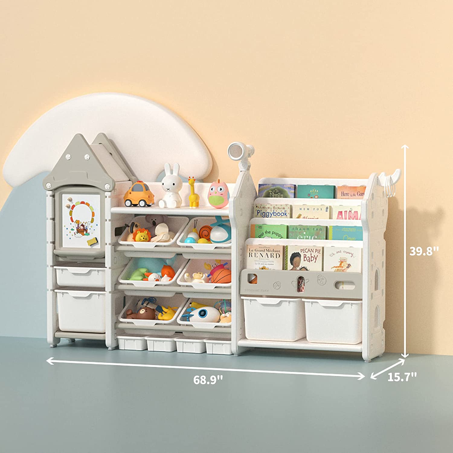 Pull out store toy storage