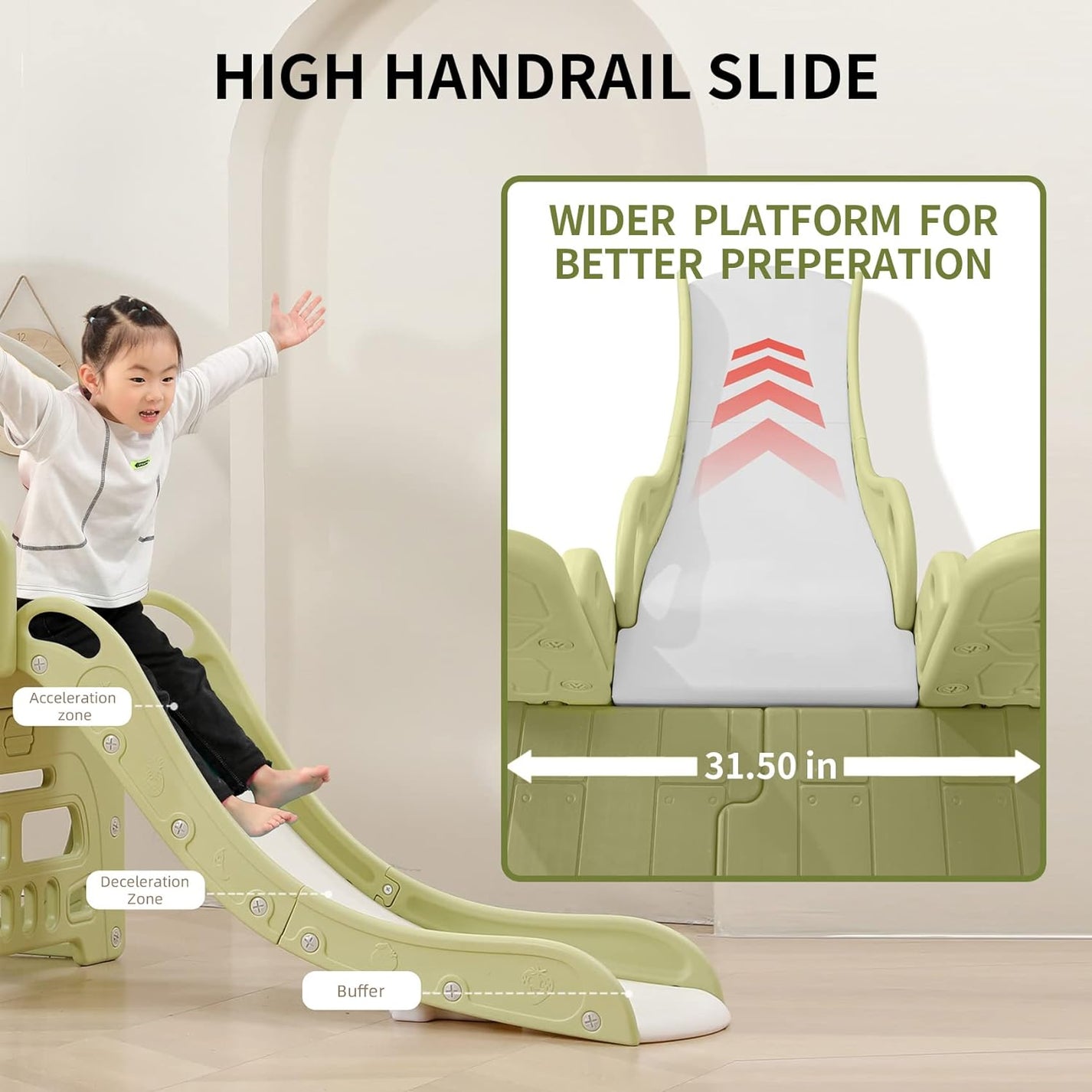 UNICOO 10 in 1 Indoor Playground, Jungle Gym Playset with Slide, Climb