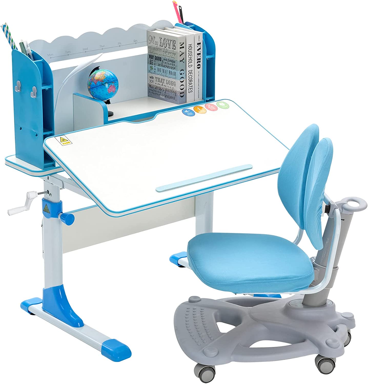 UNICOO Kids Desk with Chair Set, Height Adjustable Desk for Kids, Mu