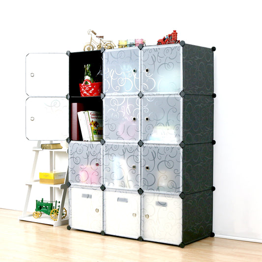 UNICOO - Multi Use DIY 12 Cube Organizer (Black)