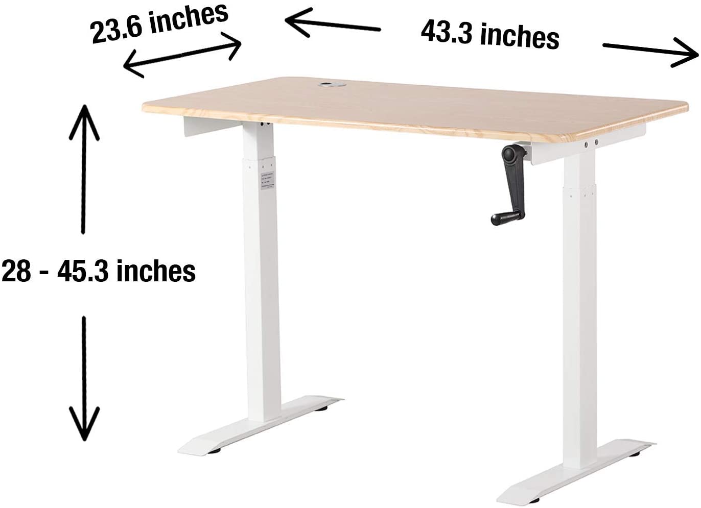 UNICOO - Crank Adjustable Height Standing Desk, Adjustable Sit to Stand up Desk,Home Office Table, Computer Table, Portable Writing Desk, Study Table (NTCSET-01)