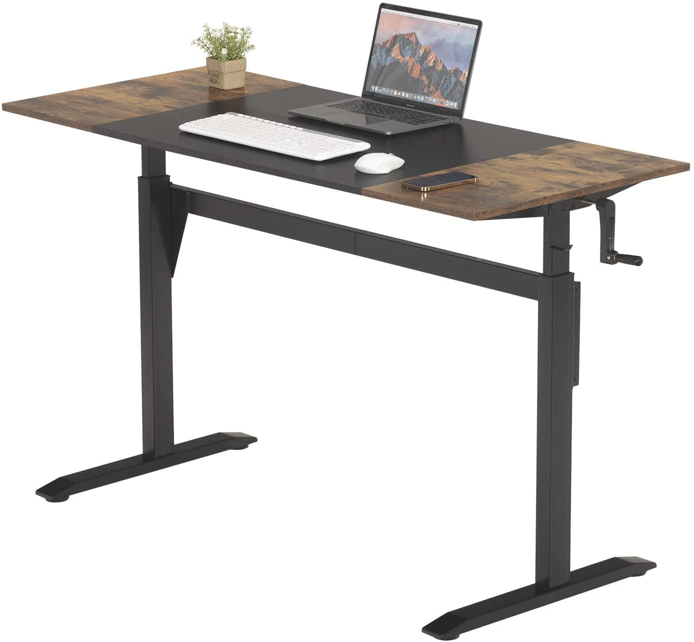 UNICOO - Crank Adjustable Height Standing Desk, Game Table, Home Office Table, Computer Table 55 * 23.6 in Tabletop (XJH-C-55 Black)