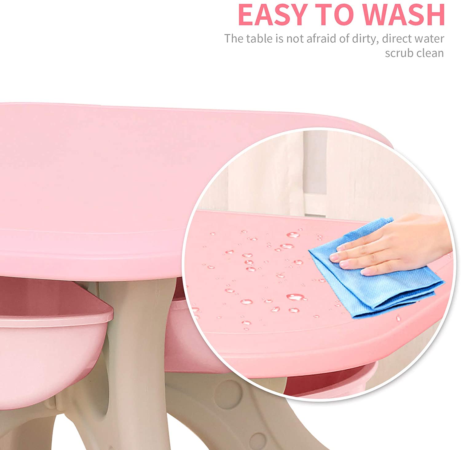 Step2 table and outlet chairs pink