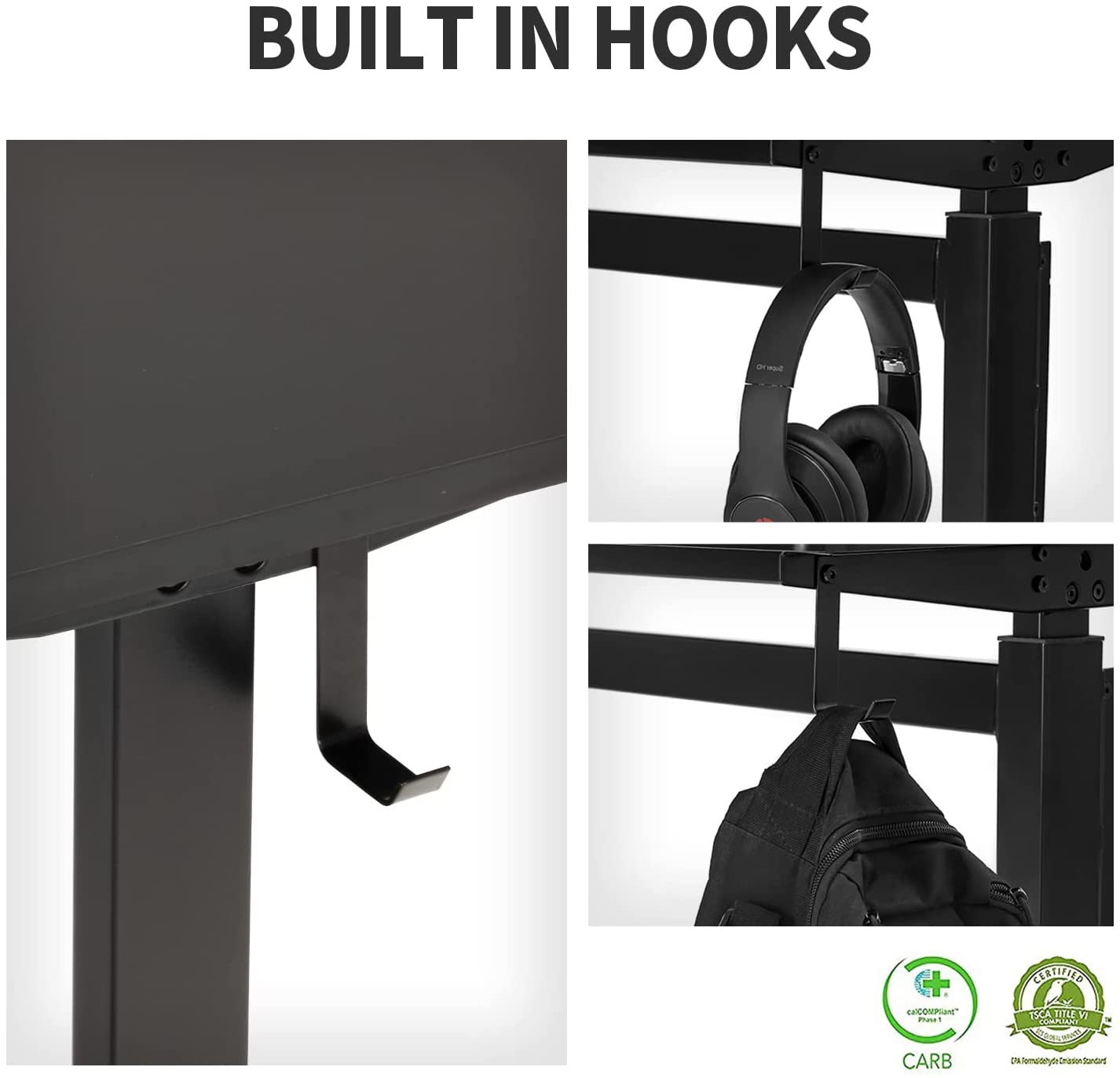UNICOO - Crank Adjustable Height Standing Desk, Game Table, Home Office Table, Computer Table 55 * 23.6 in Tabletop (XJH-C-55 Black)