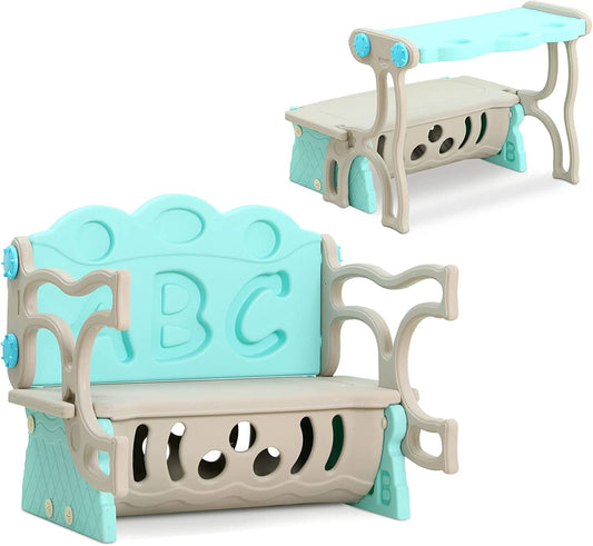 UNICOO – Kids Convertible Activity Bench with Toy Storage Organizer (Kids Bench)