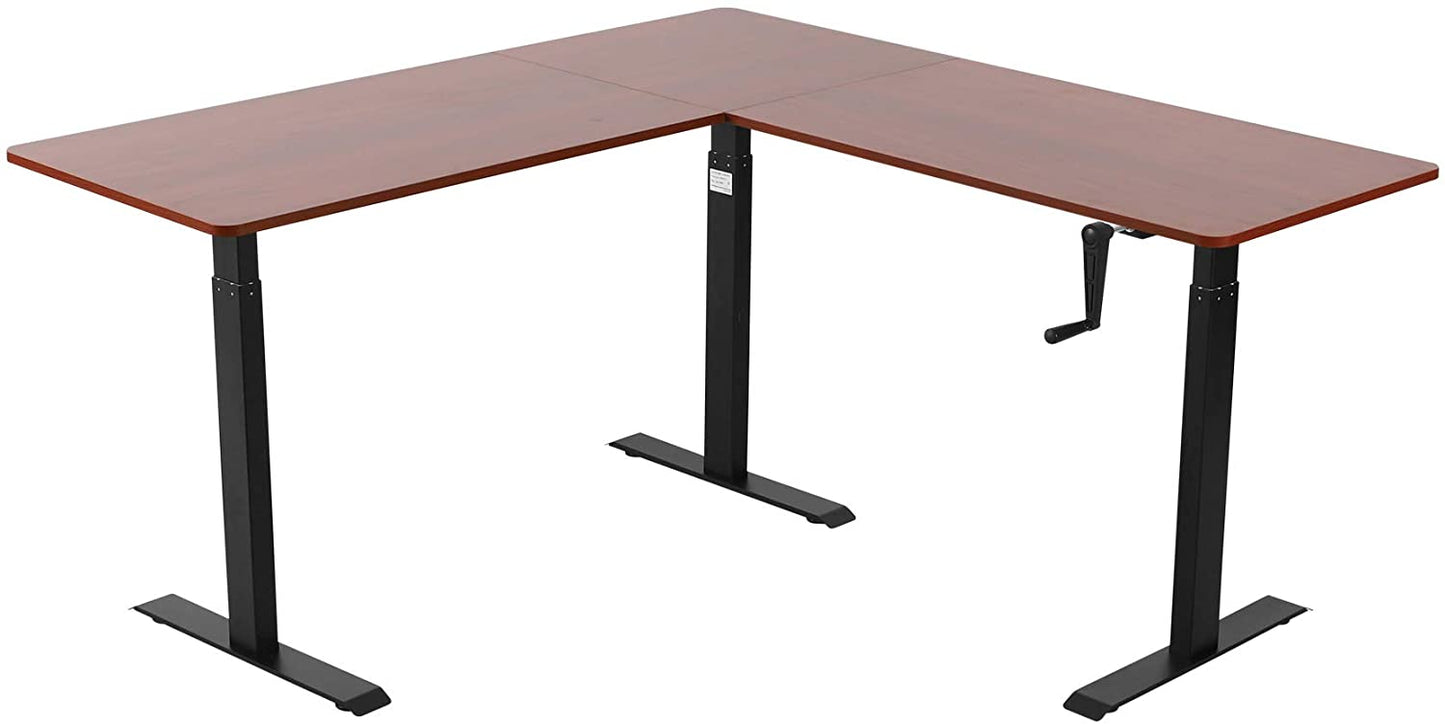 UNICOO – L Shaped Crank Height Adjustable Standing Desk, Sit to Stand up Corner Desk, L-Shaped Standing Workstation (L Shape Crank)