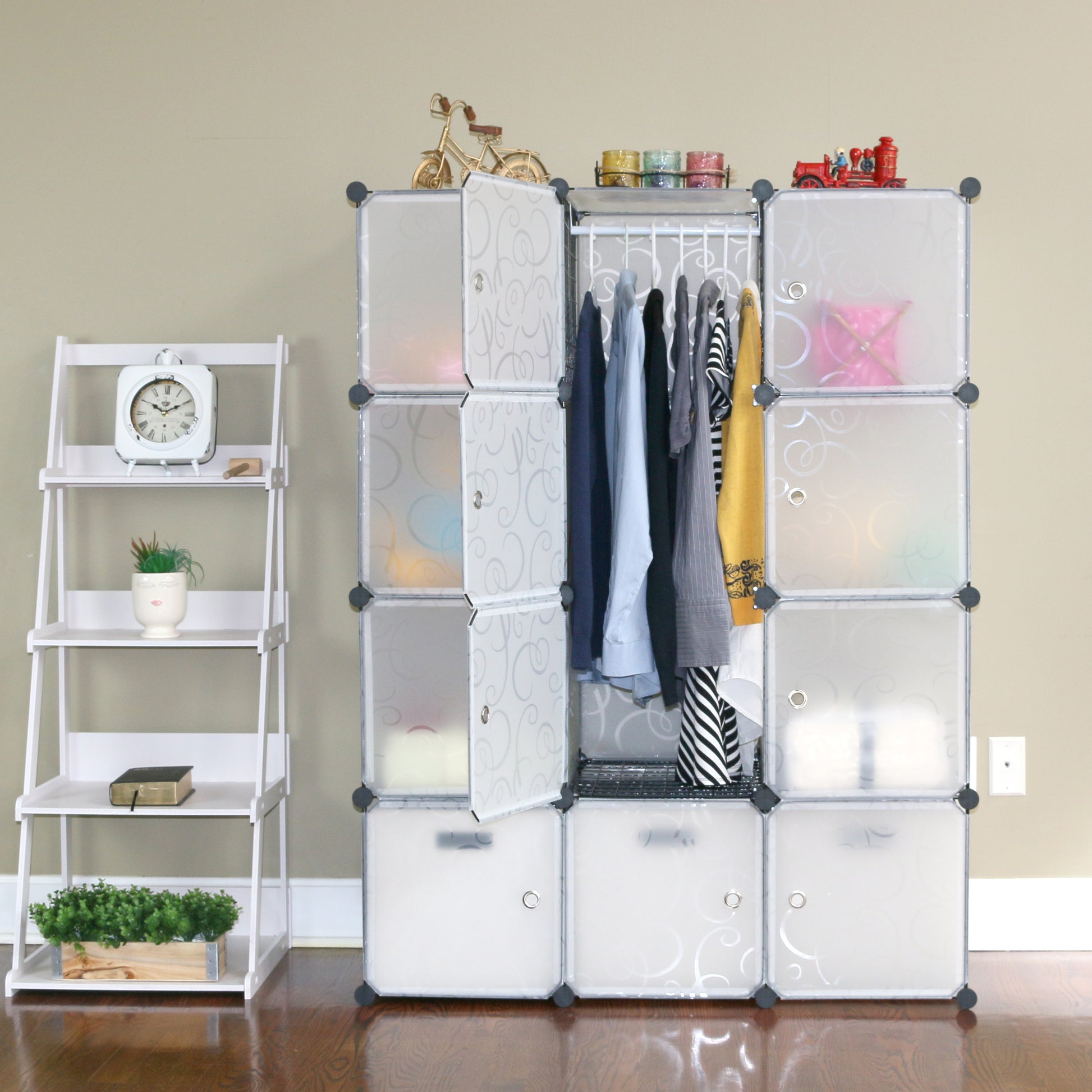 12 Cube Storage Shelves, DIY Plastic Closet Cabinet Organizer