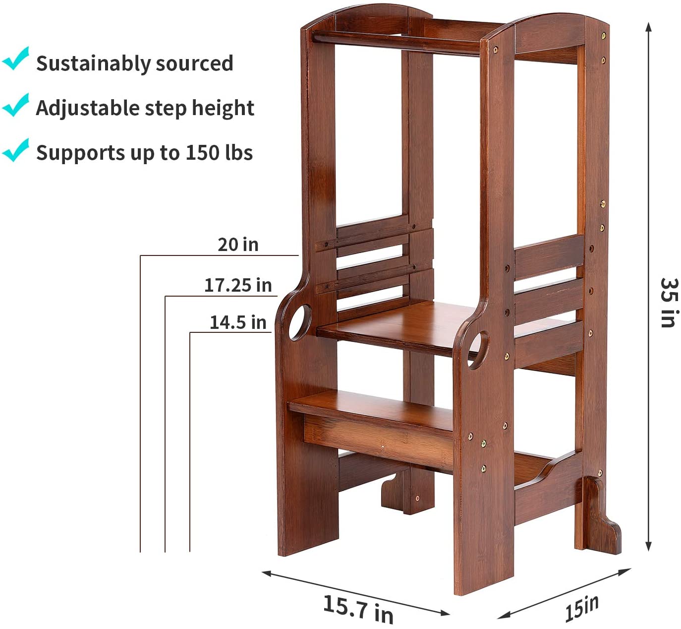 UNICOO Bamboo Kids Learning Stool