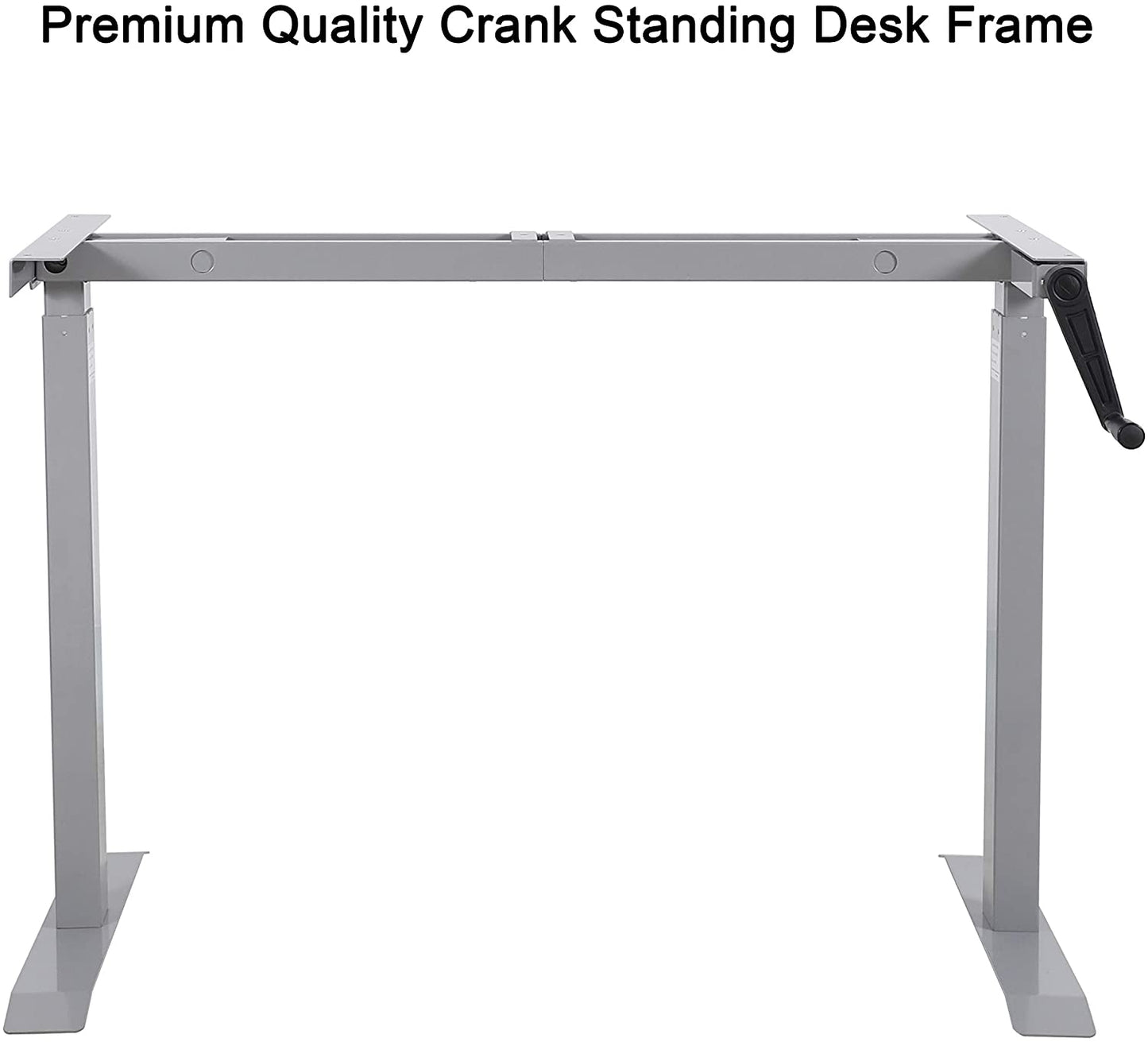 UNICOO – Premium Quality Crank Stand Up Desk Frame with Double Beam Heavy Duty Steel Construction, Adjustable Height Sit to Stand Up Desk Frame with Foldable Handle (Crank Frame)