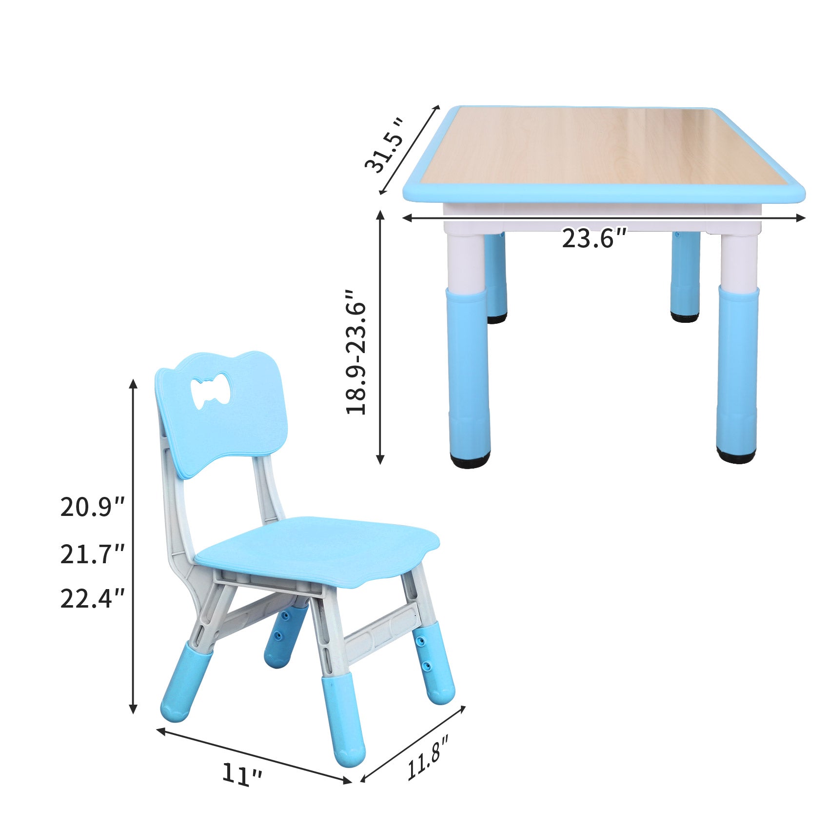 Educational Kids Height Adjustable Study Table & Chair Set Learning  Activity for Kids Age 2-11 Years