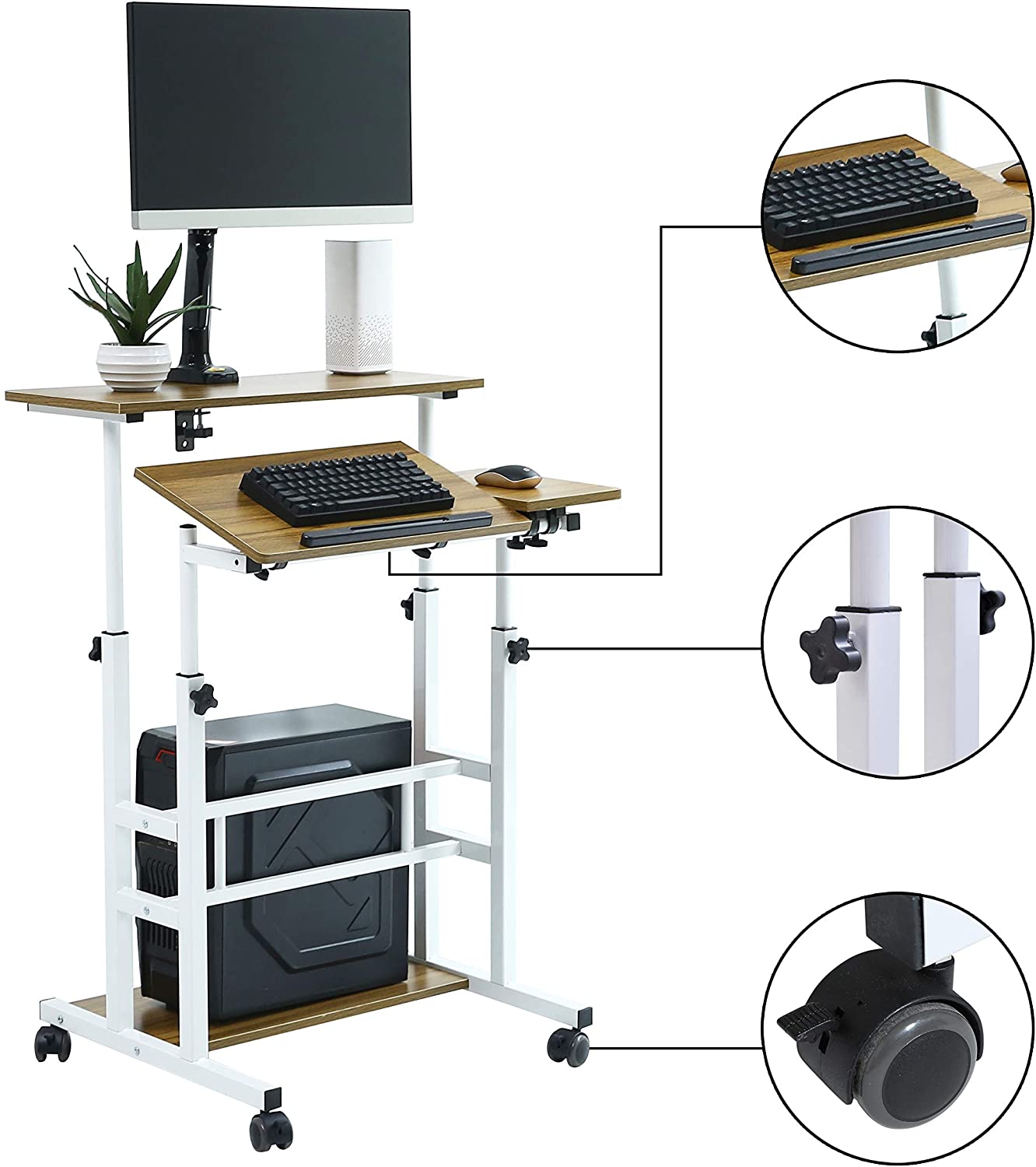 Aingoo folding computer desk and chair set for teens student home office mobile workstation laptop desk cart online fitting