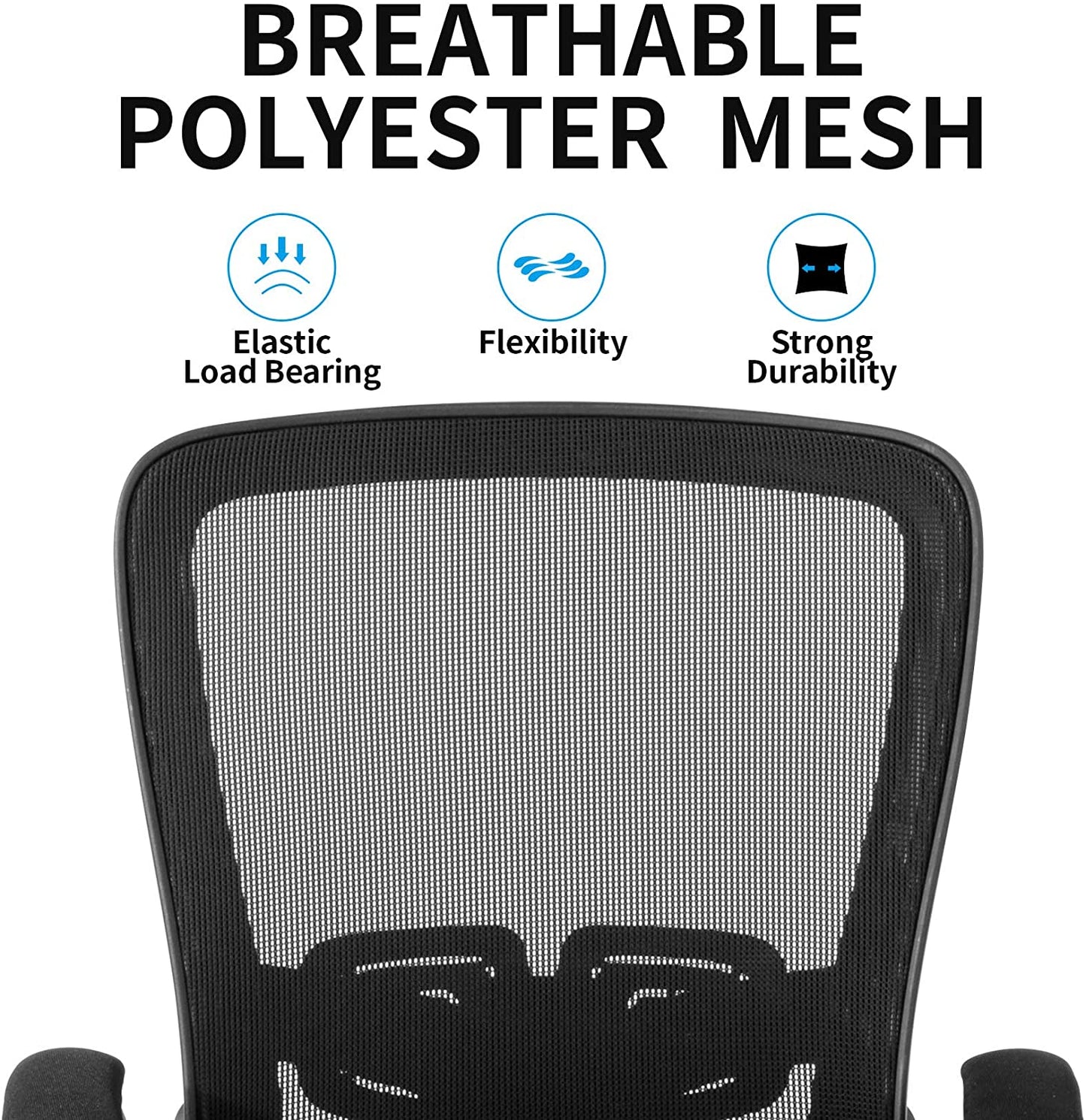 UNICOO - Mid Back Mesh Computer Chair, Office Task Desk Chair, Swivel Home Comfort Chairs with Padded Flip-up Armrests and Adjustable Lumbar Support (RY-N-01-Black)