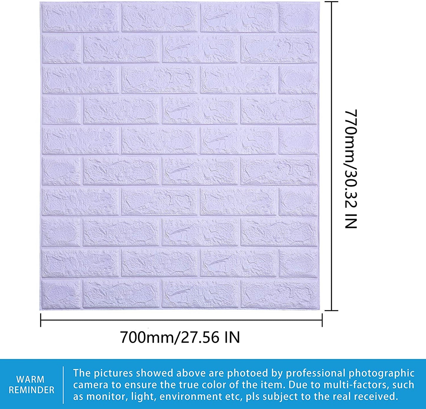 UNICOO - 3D Wall Panels Peel and Stick Self-Adhesive Real Bricks Effect Wall Tiles for Kids Room Bathroom Living Room TV Walls Sofa Background Wall Decoration. 116sq ft 20 Packs